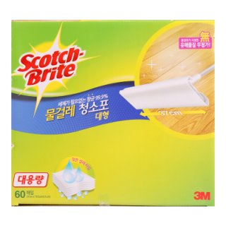 3M스카치브라이트 물걸레청소포리필스위퍼키트막대걸레용37*19cm 60P