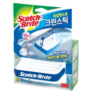 3M 욕실청소용크린스틱 핸들1입리필2입