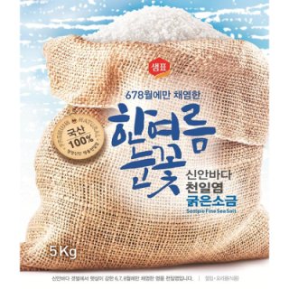 샘표 한여름 눈꽃 천일염 굵은소금 5KG