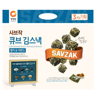 청정원 큐브 김스낵 멸치&아몬드 30g*3p