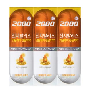 애경 2080진지발리스프로젝트k내추럴민트치약 120G*3